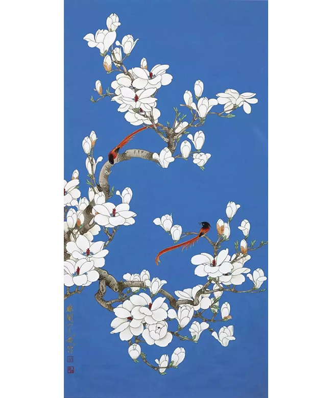 中國嘉德2019秋拍 | 精麗堂皇，雍容華貴：于非闇《玉蘭鸚哥圖》