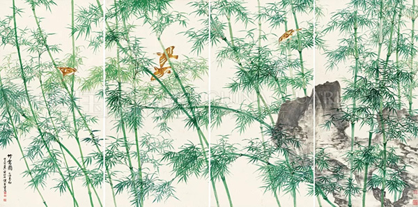 中國嘉德2019秋拍 |  琴瑟和鳴 趙管風(fēng)流——謝稚柳、陳佩秋《竹禽圖》