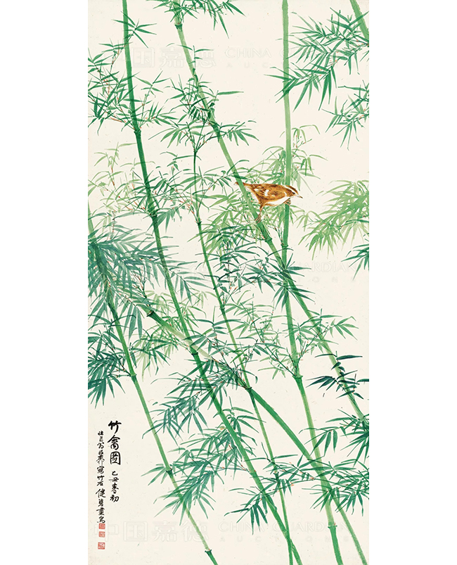 中國嘉德2019秋拍 |  琴瑟和鳴 趙管風(fēng)流——謝稚柳、陳佩秋《竹禽圖》