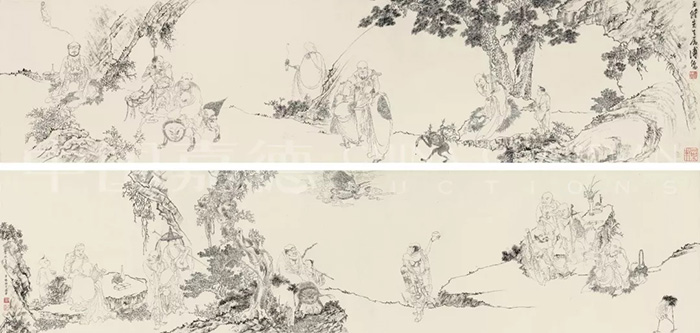 中國(guó)嘉德2019秋拍 |  羲皇遠(yuǎn)接梵隆筆 腕底白描寫神佛—溥儒《十八羅漢卷》