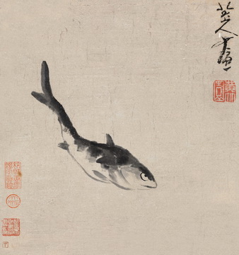 20151221 告別2015 嘉德四季44期拍賣會落幕 朱耷(款)單鱖圖成交價(jià)：RMB 195,500.jpg
