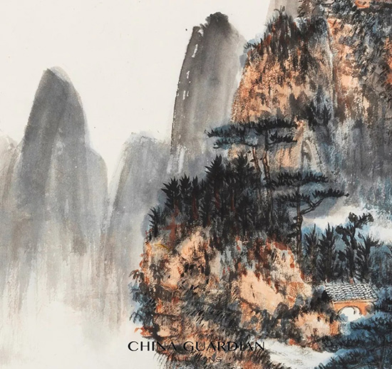 中國嘉德2018秋拍精品導(dǎo)覽 | 幽翠清靄，爽籟蒼莽：張大千盛年佳構(gòu)《擬石溪秋林清靄》