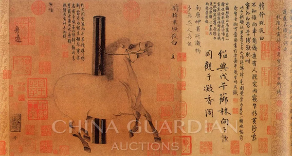 中國(guó)嘉德2019春拍精品導(dǎo)覽 | 天閑法度 院體圭杲——于非闇《五馬圖》、《照夜白》合卷
